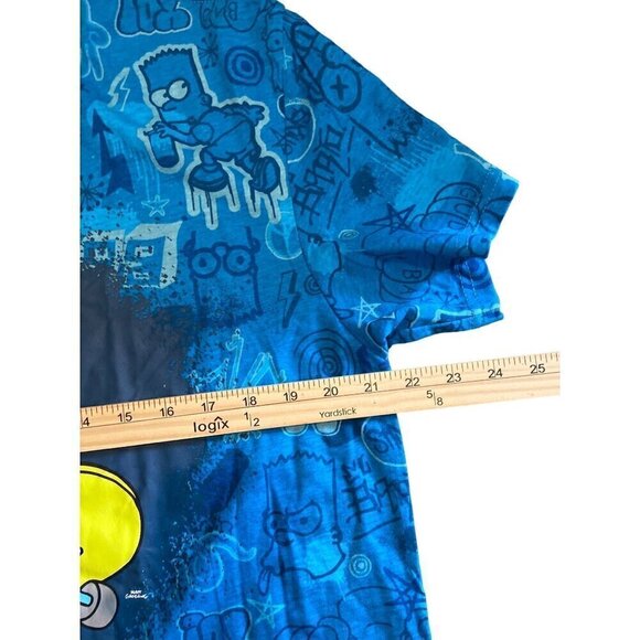 The Simpson's Bart Simpson Skateboarding Blue Graphic Boys‎ T Shirt Size XL - Picture 4 of 5